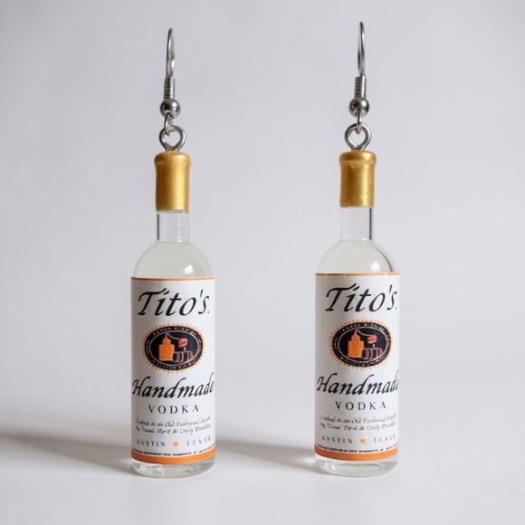 Tito’s Jewelry - Tito’s Bottle Earrings Novelty Drop Dangle Statement Jewelry Party Festival